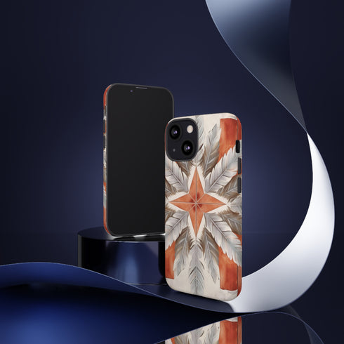 Silver Feather Compass - Impact Resistant Phone Case